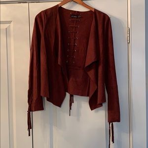 Tie tassel swede burnt orange jacket